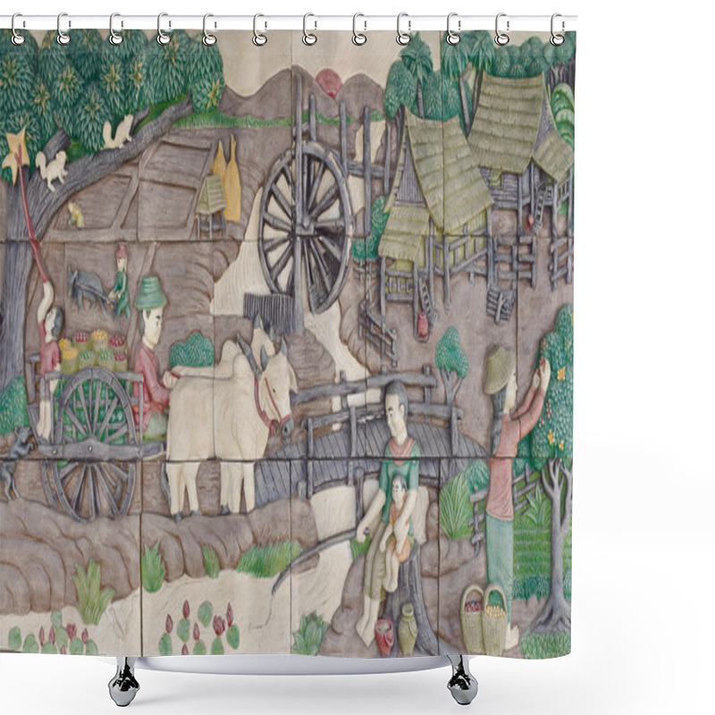 Personality  Native Culture Thai Stucco Shower Curtains