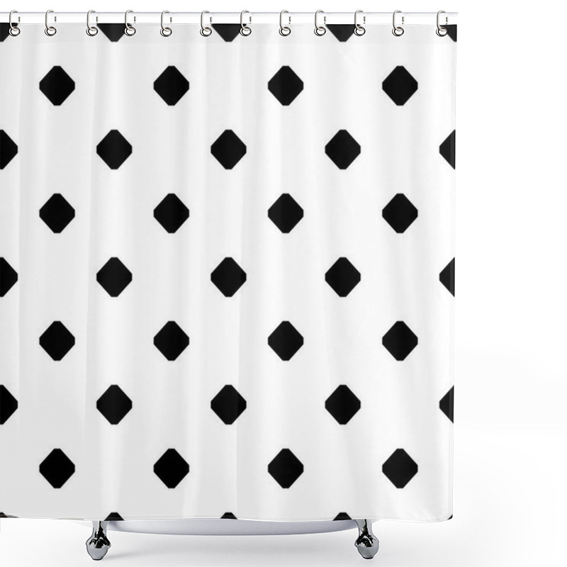 Personality  Tile Black And White Background Vector Pattern Shower Curtains