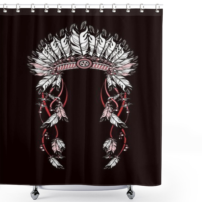 Personality  Feather Headdress Indians Shower Curtains