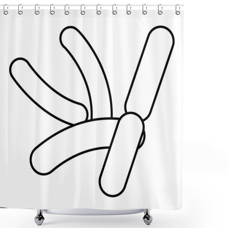 Personality  Bacilli Icon , Outline Style Shower Curtains