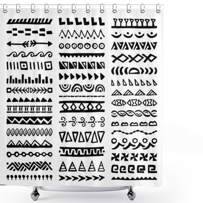 Personality  Borders Collection In Ethnic Style Shower Curtains