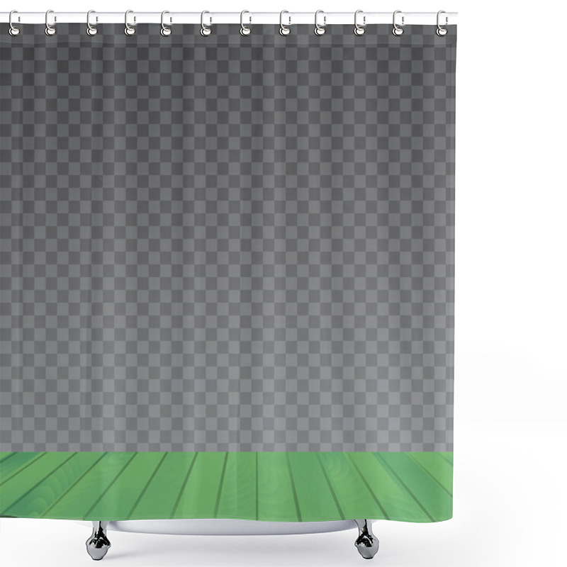 Personality  Green Wood Floor On Transparent Background. Vector. Shower Curtains