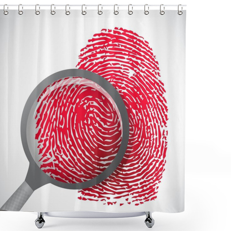 Personality  Blood Fingerprint Through Magnifying Glass Shower Curtains