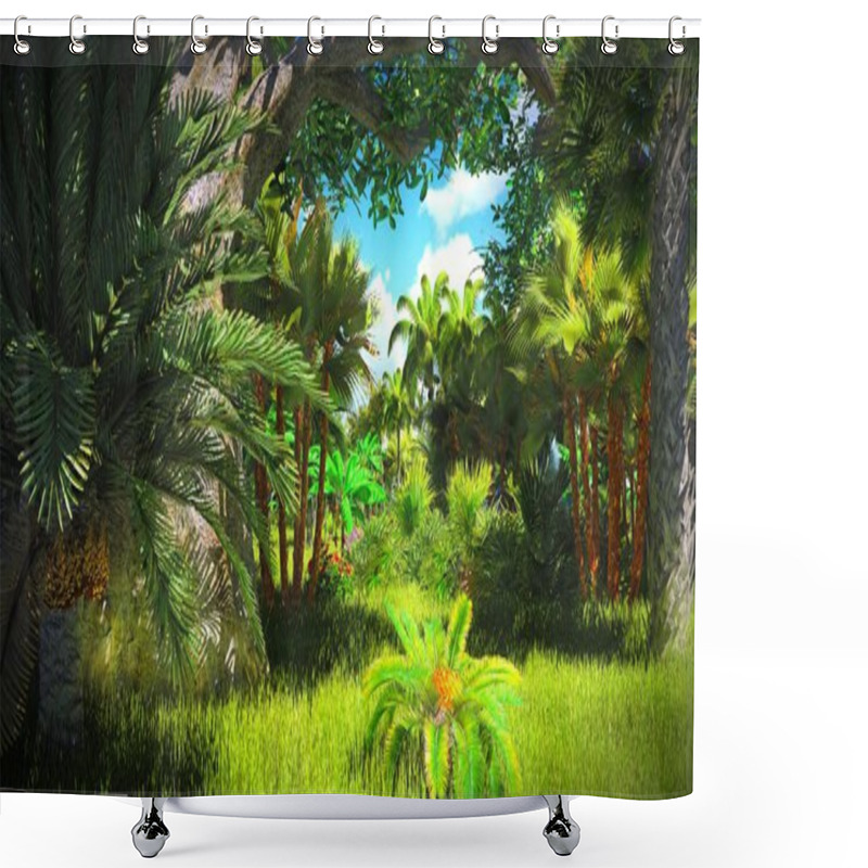 Personality  Lush Vegetation In Jungle Shower Curtains