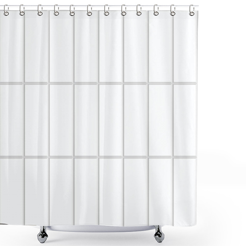 Personality  White Rectangular Ceramic Tiles Shower Curtains