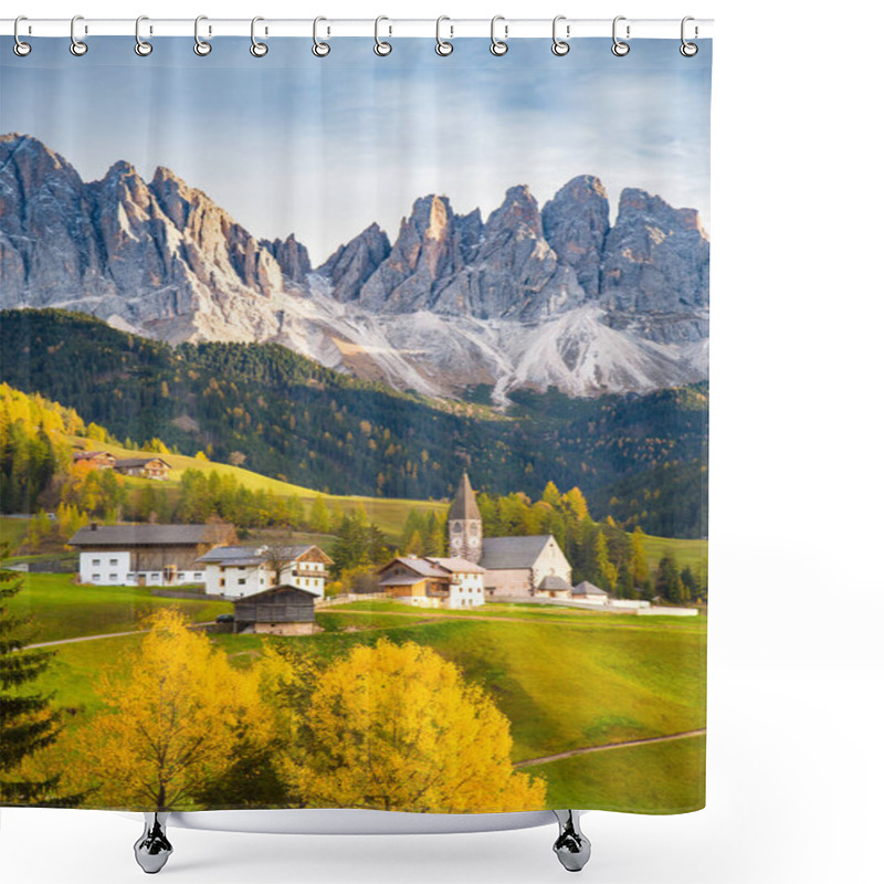 Personality  Val Di Funes In The Dolomites At Sunset, South Tyrol. Italy Shower Curtains