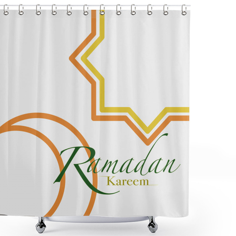 Personality  Ramadan Kareem Design With Crescent And Star. Islamic Holy Month Greetings Shower Curtains