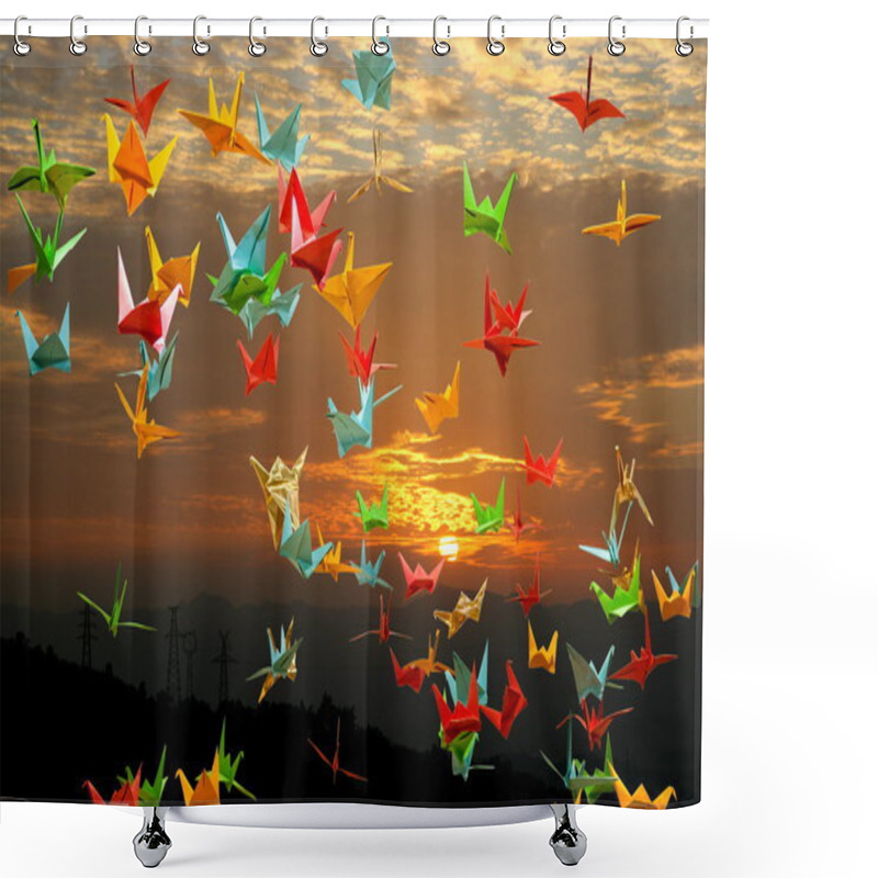 Personality  Paper Cranes Shower Curtains