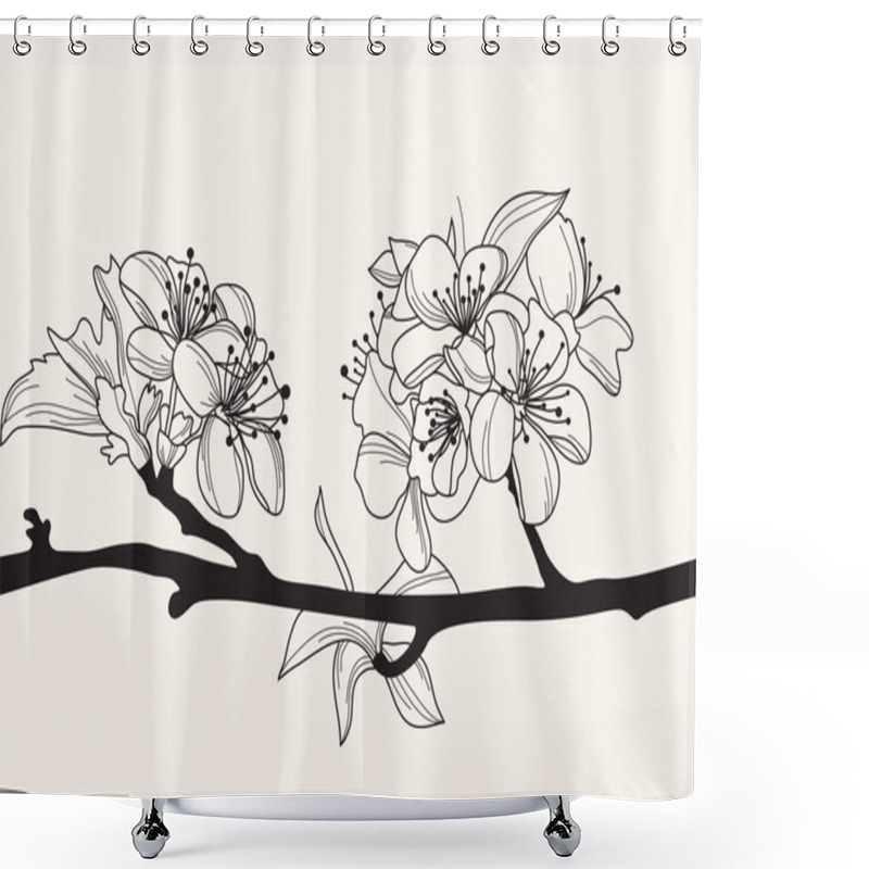 Personality  Decorative Cherry Blossom Shower Curtains