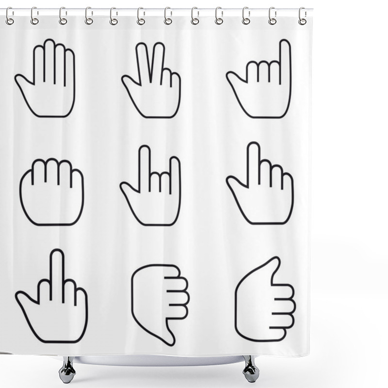 Personality  Black And WhiteVector Mouse Cursor Hand Set Shower Curtains