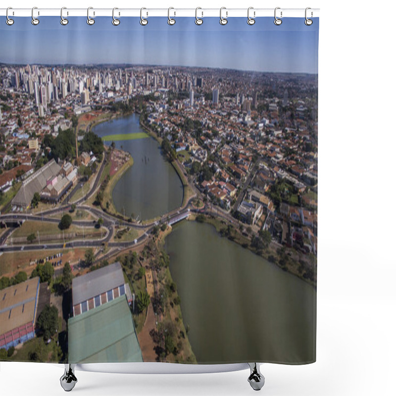 Personality  Aerial View Of The City Of Sao Jose Do Rio Preto In Sao Paulo In Shower Curtains