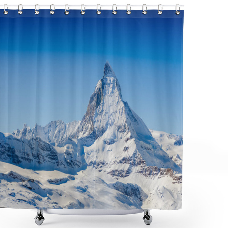 Personality  Matterhorn And Swiss Alps Background Shower Curtains