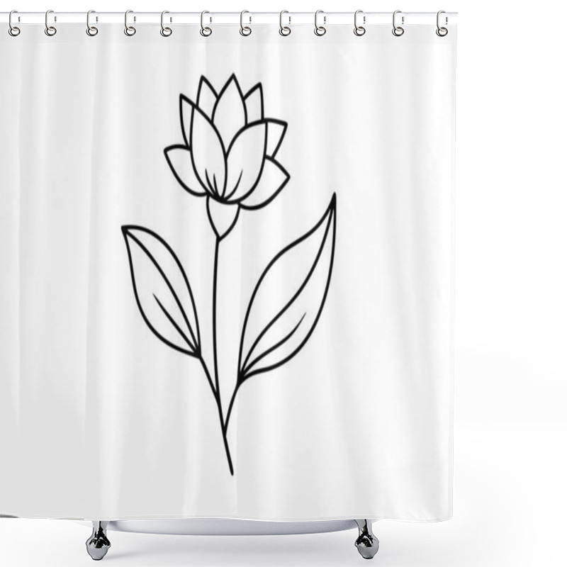 Personality  Minimalist Beautiful Floral Illustration Shower Curtains