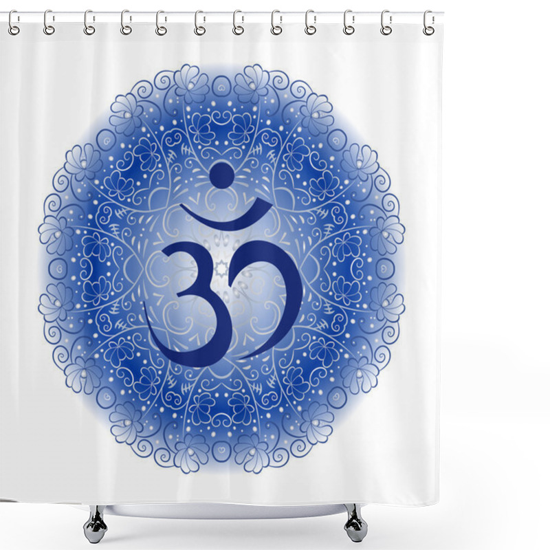 Personality  Blue Om Shower Curtains