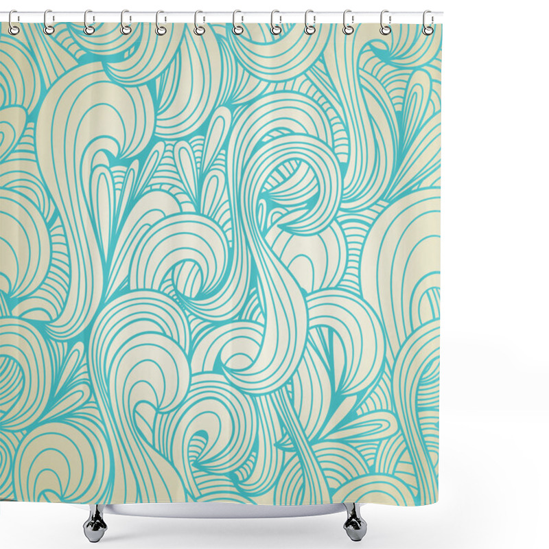 Personality  Retro Swirls Seamless Pattern Shower Curtains