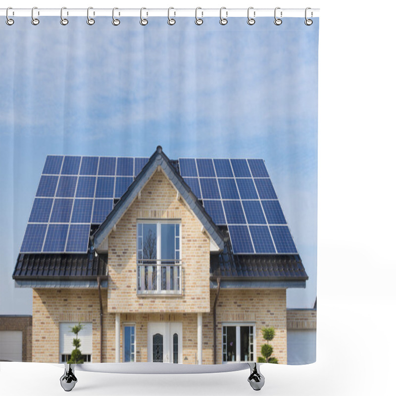 Personality  Solar Panels On Roof Shower Curtains