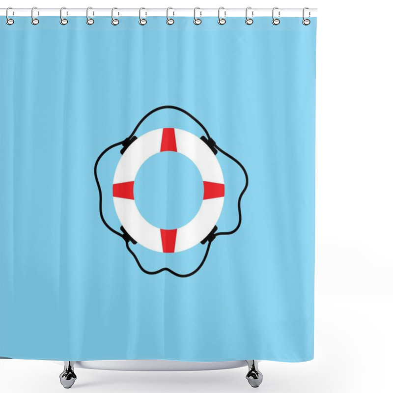 Personality  Lifebuoy Logo Icon Vector Ilustration Shower Curtains