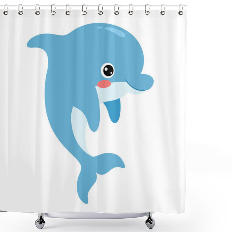 Personality  Cartoon Drawing Of A Dolphin Shower Curtains