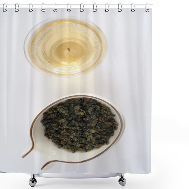 Personality  Oolong Tea Leaves With A Pot Shower Curtains