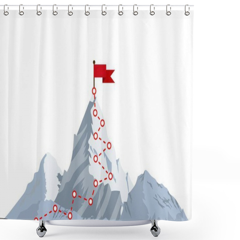 Personality  Mountain Climbing Route To Peak Shower Curtains