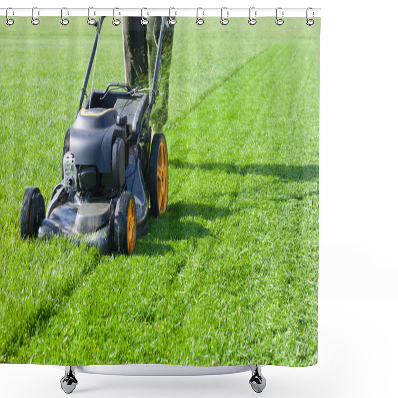 Personality  Lawn Mower Grass Shower Curtains