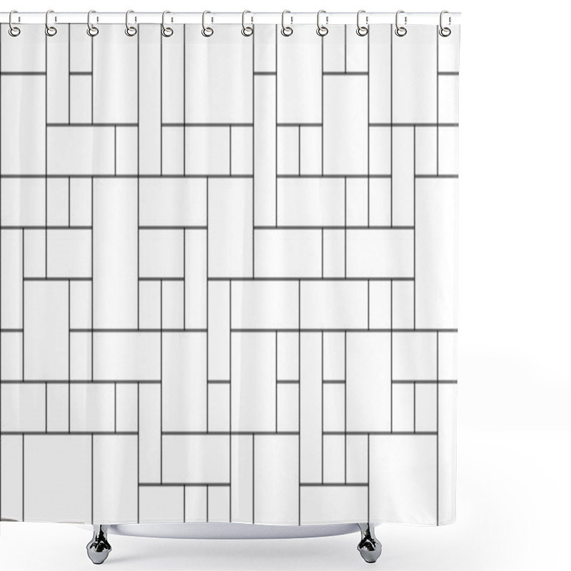 Personality  Checkered Geometric Abstract Pattern. Mondrian Style. Shower Curtains