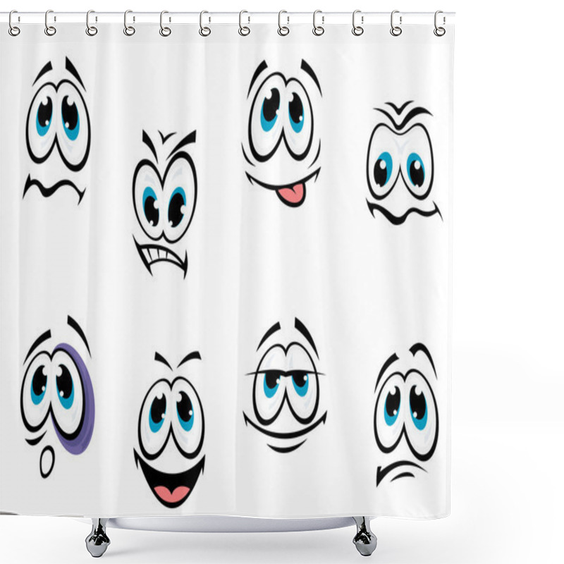 Personality  Comics Faces Set Shower Curtains