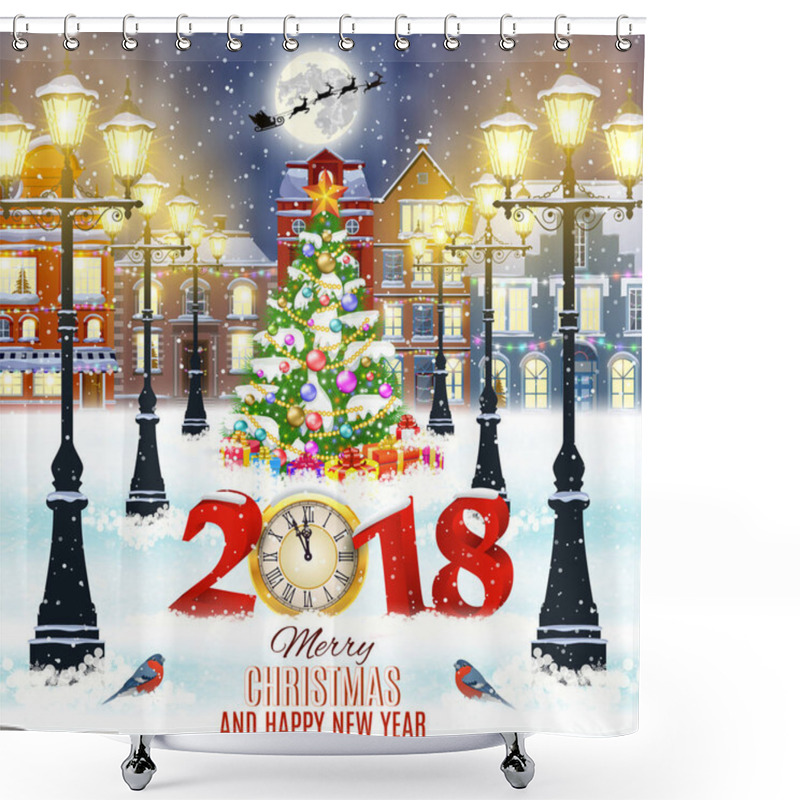 Personality  Christmas Winter City Street Shower Curtains