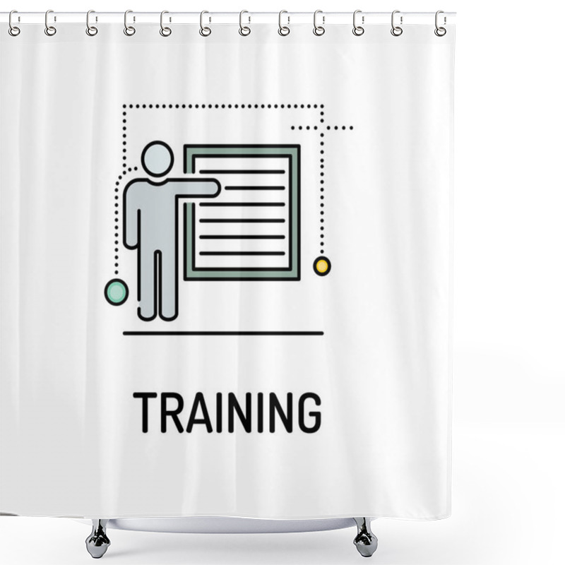 Personality  TRAINING Line Icon Shower Curtains