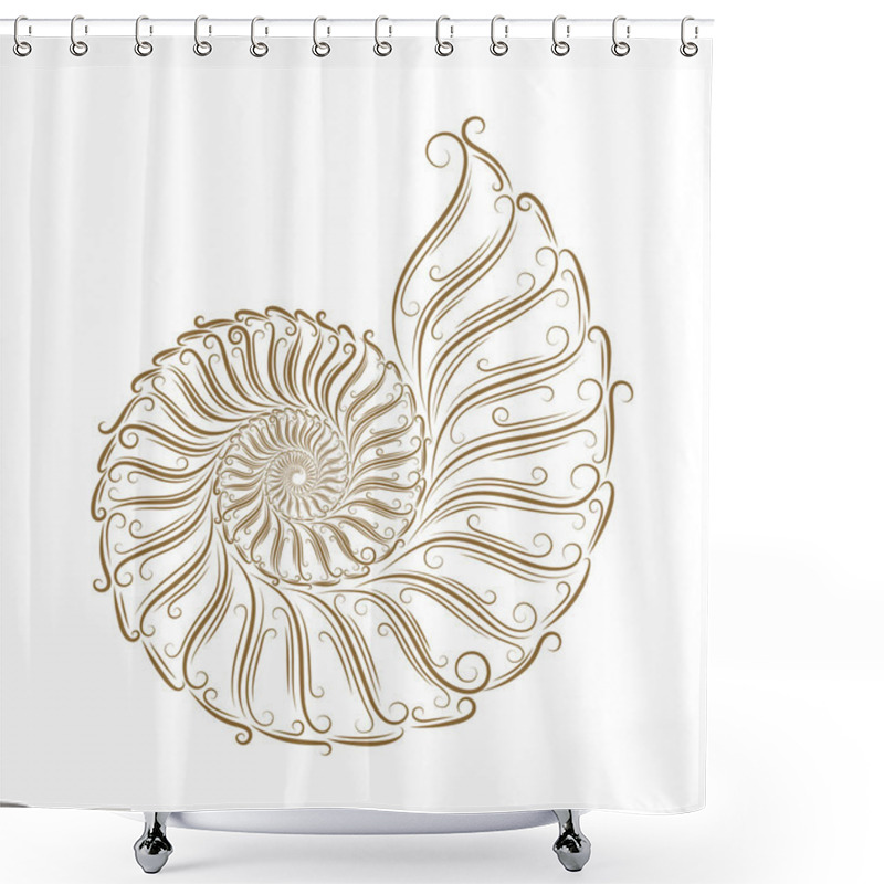 Personality  Sketch Of Seashells Shower Curtains