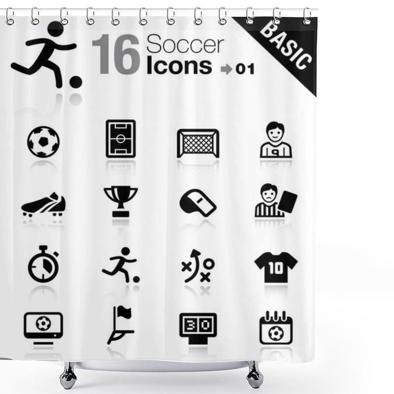 Personality  Basic - Soccer Icons Shower Curtains