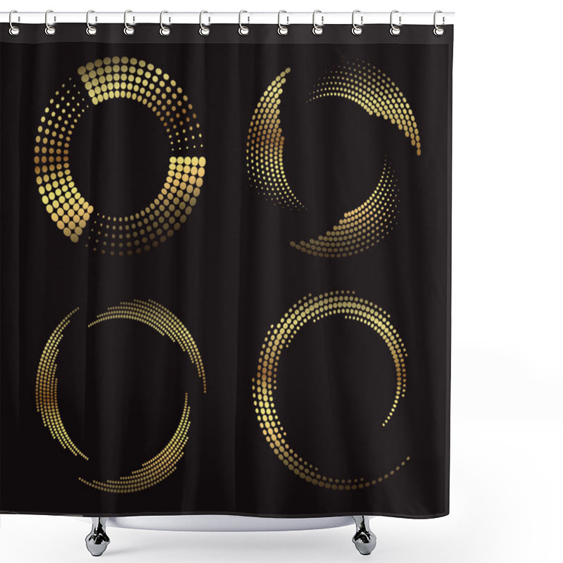 Personality  Grunge Circles Set. Grunge Round Shapes. Vector Illustration Shower Curtains