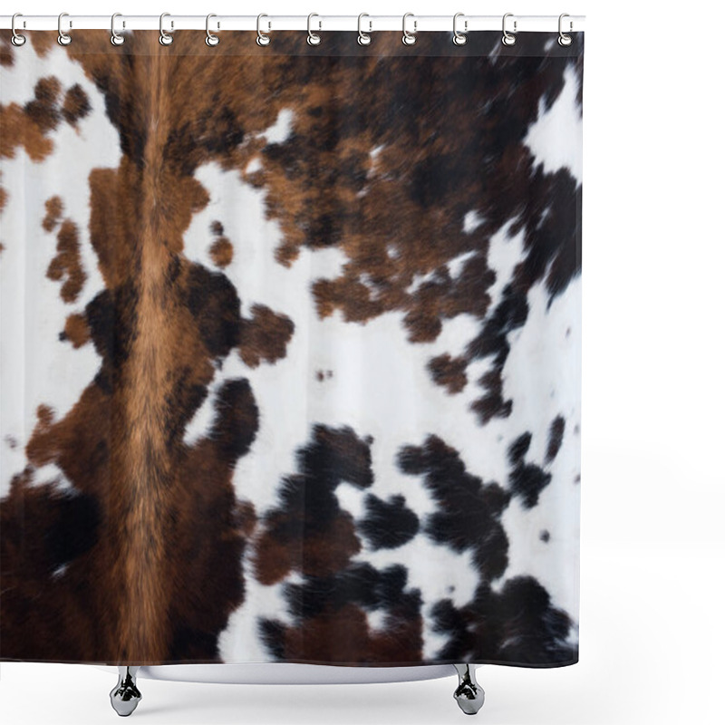 Personality  The Texture Of White And Brown Cowhide  Shower Curtains