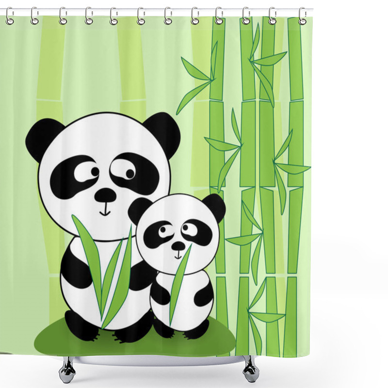 Personality  Vector Panda. Vector Illustration.  Shower Curtains