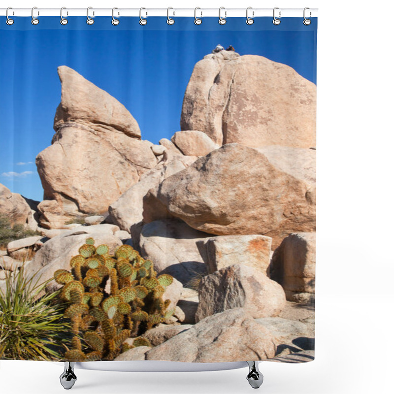 Personality  Rock Climb Hidden Valley Joshua Tree National Park California Shower Curtains