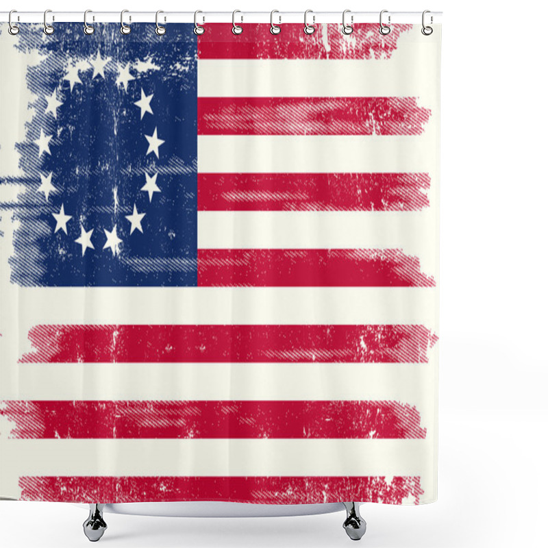 Personality  Old Union Dirty Flag. A Background For A Poster Shower Curtains