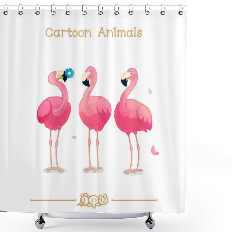 Personality   Toons Series Cartoon Animals: Pink Flamingos Shower Curtains