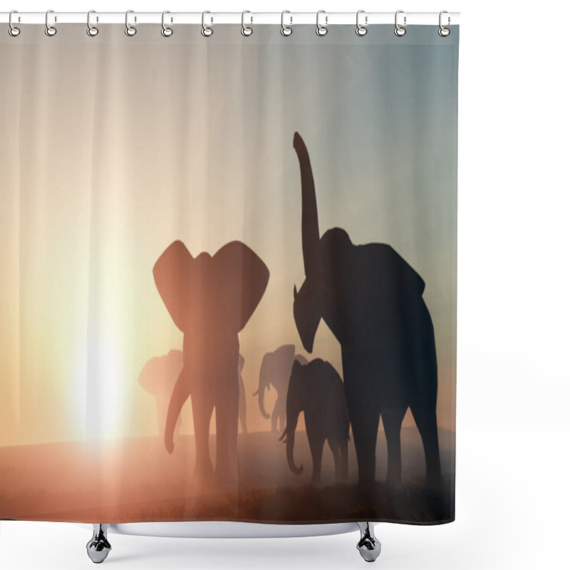 Personality  Elephants. Shower Curtains