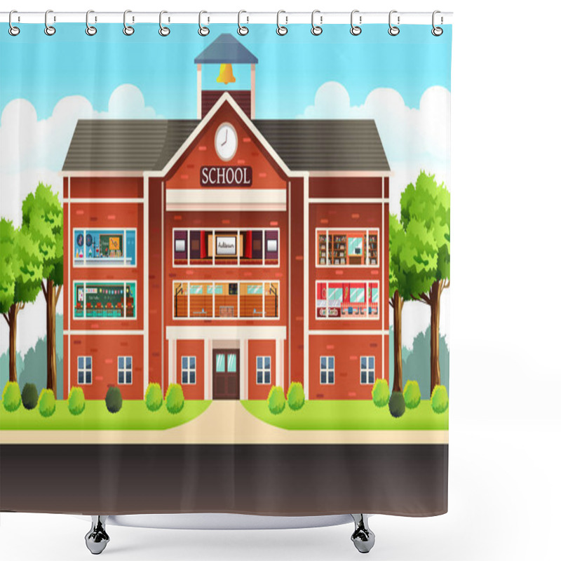 Personality  School Building Architecture Shower Curtains