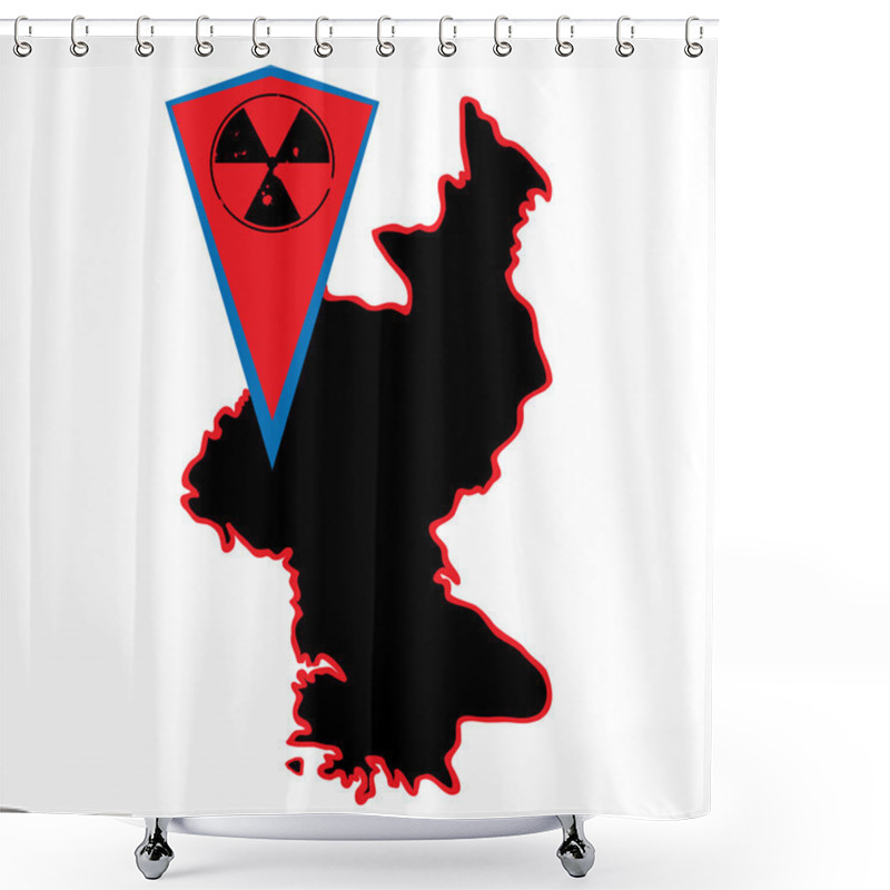 Personality  North Korea Map Shower Curtains