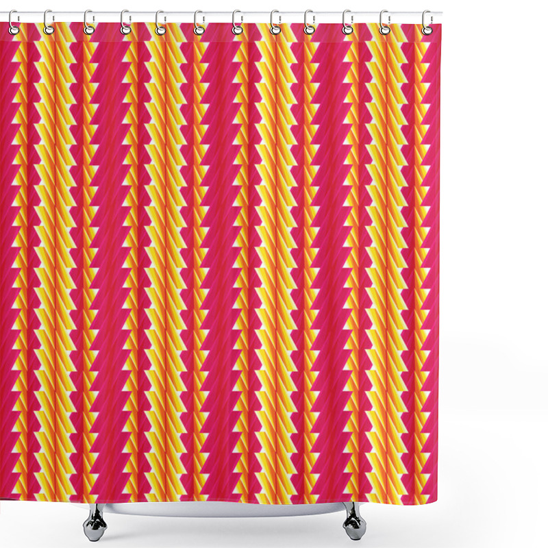 Personality  Seamless Modern Pattern Triangles And Stripes Shower Curtains