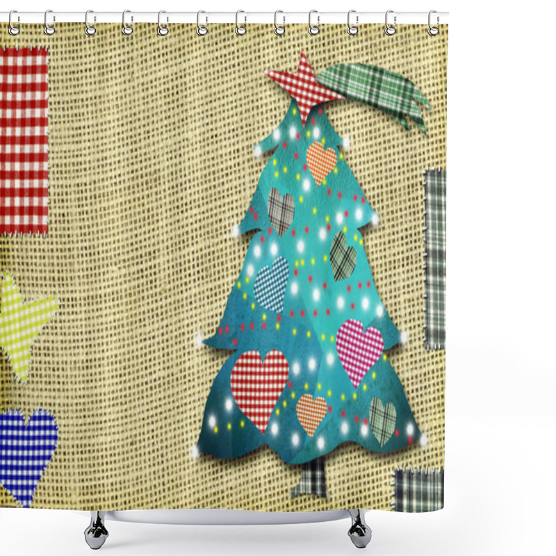 Personality  Cute Christmas Fir Card Shower Curtains