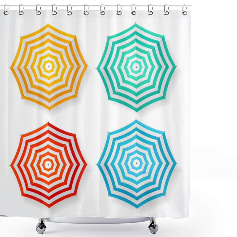 Personality  Striped Sun Umbrella Set. Vector Shower Curtains