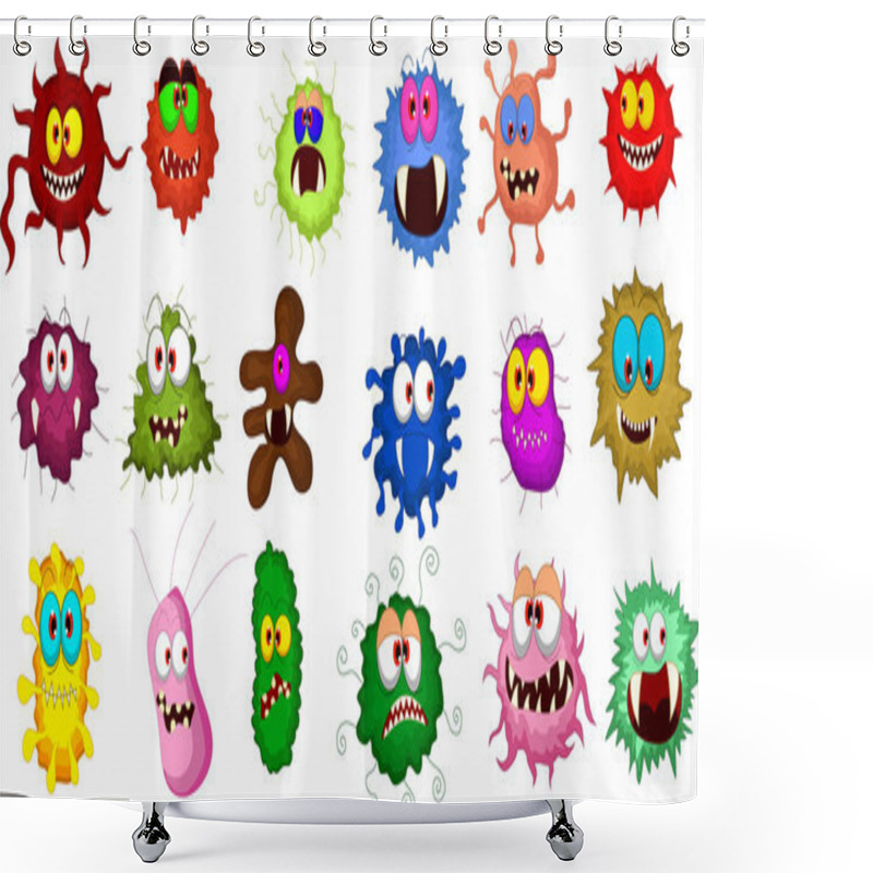 Personality  Cartoon Bacteria Collection Set For You Design Shower Curtains