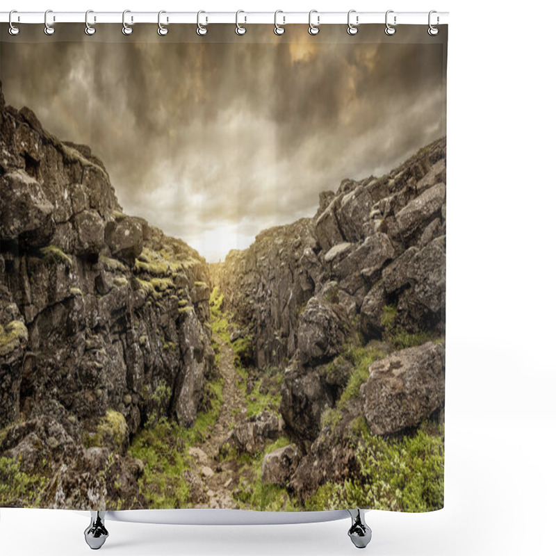 Personality  Oxarafoss Entry In Iceland Shower Curtains