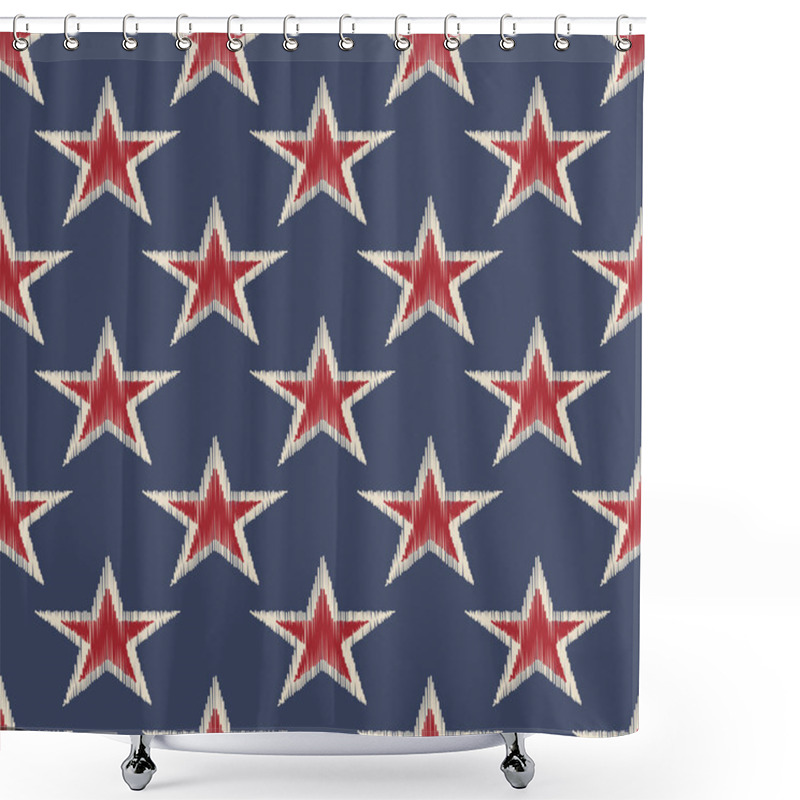 Personality  Seamless Retro Stars Pattern Shower Curtains