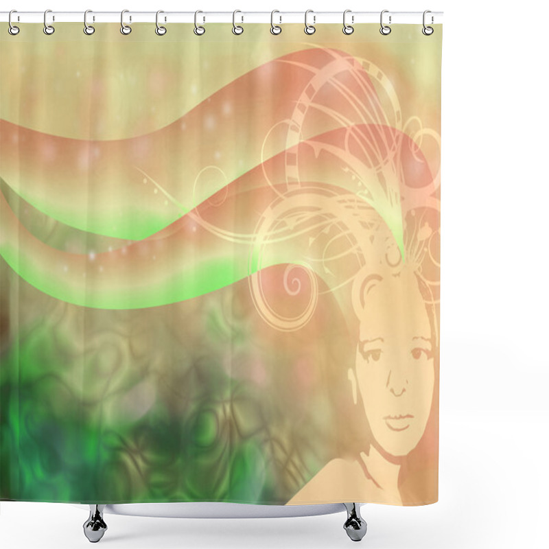 Personality  Head Of Nymph Shower Curtains