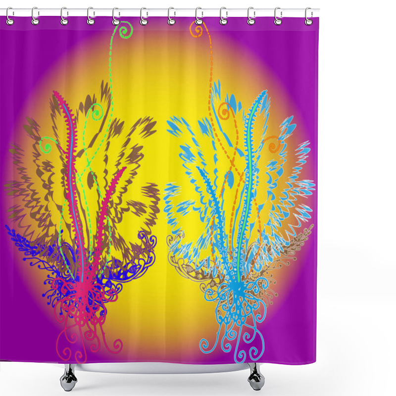 Personality  Abstract Pattern With Handmade Doodle For New Design Work. Shower Curtains