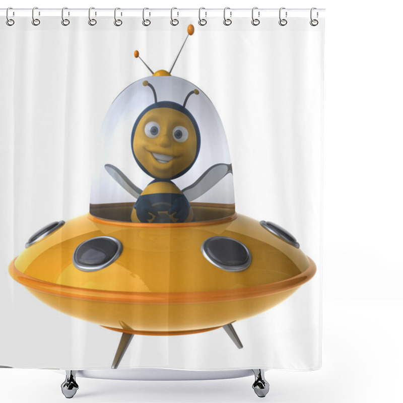 Personality  Funny Cartoon Bee Shower Curtains