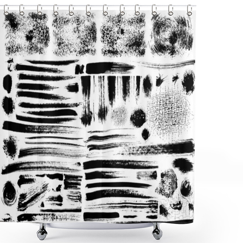 Personality  Vector Ink Brush Strokes Set Shower Curtains